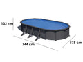 Gre Anthracite Ovale 730x375x132 cm - Piscine hors-sol en acier