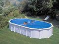 Gre Haiti Ovale 730 x 375 x 132 cm - Piscine hors-sol en acier - Traverses enterrées